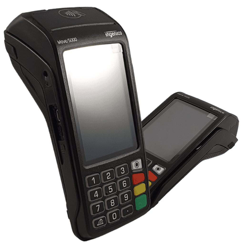 a black Ingenico Move 5000 credit card terminal.