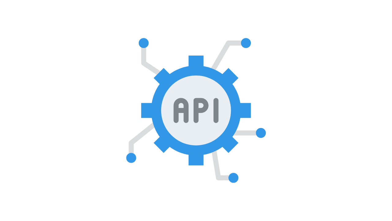 API depicted as a blue gear with the letters "API" in the center.