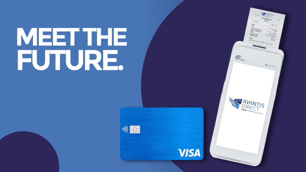 Modern business card machine and payment card for small businesses in the UK