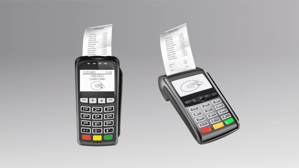 Modern business using a portable POS terminal for card payments